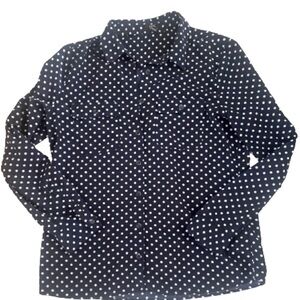 CHIC by Jacob, long sleeved button down polka dot blouse, Size Medium